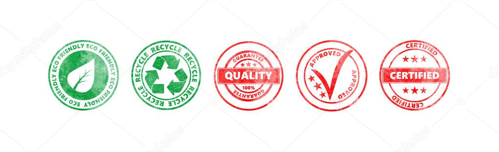 Symbolhafte Qualitätssiegel und Zertifizierungs-Badges