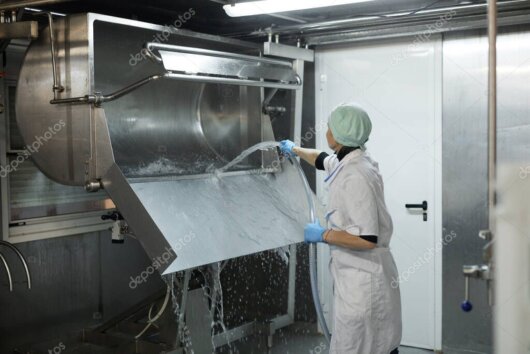 Moderne Lebensmittelproduktion mit Edelstahl und Hygienestandards